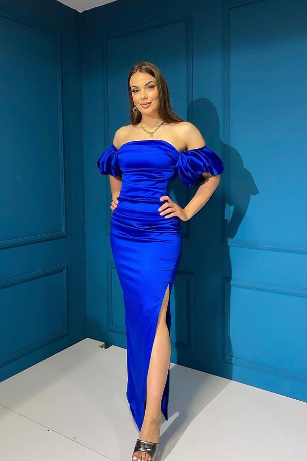 Elegant Off The Shoulder Bubble Sleeve Mermaid Evening Dress Online