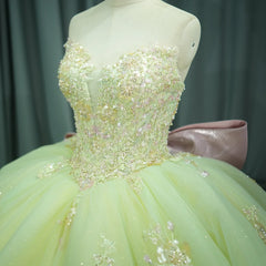 Quinceanera Dress With Strapless Floral Beaded Mexican Sweet 16 Dress Ball Gown Dress