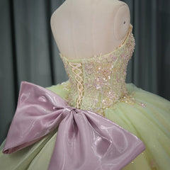 Quinceanera Dress With Strapless Floral Beaded Mexican Sweet 16 Dress Ball Gown Dress