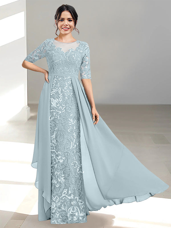 Long Mother of the Bride Dresses with A Line and Scoop Necklines