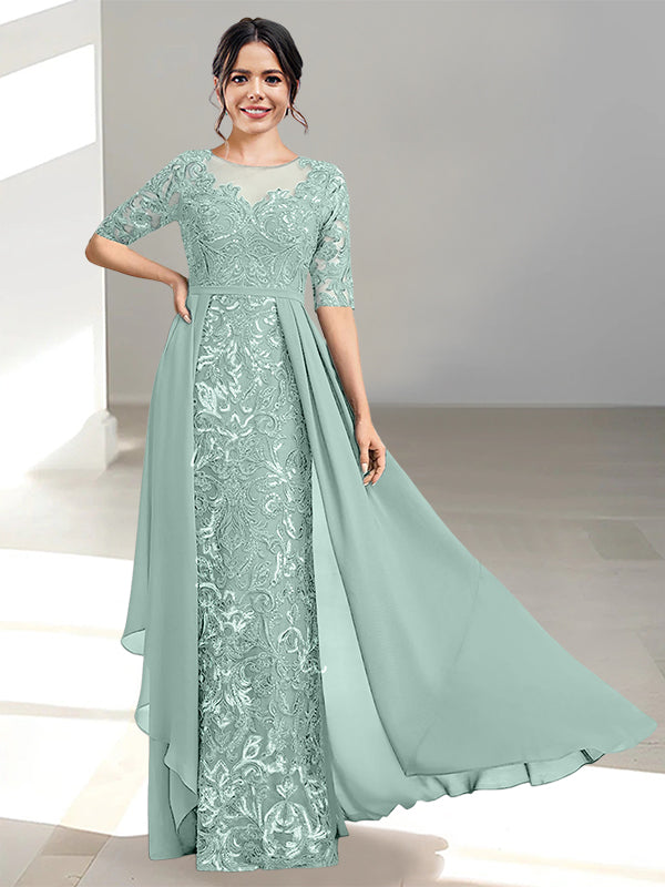 Long Mother of the Bride Dresses with A Line and Scoop Necklines