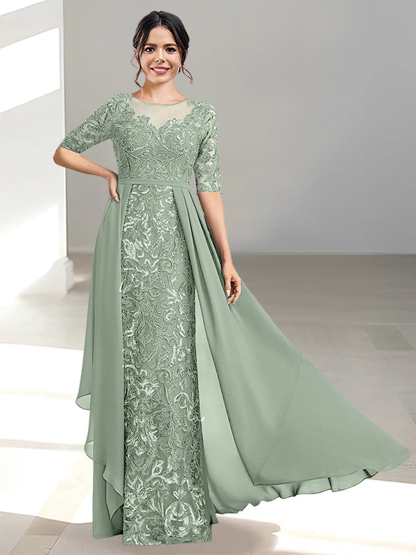 Long Mother of the Bride Dresses with A Line and Scoop Necklines