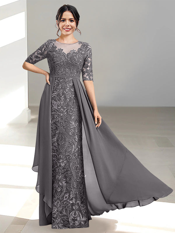 Long Mother of the Bride Dresses with A Line and Scoop Necklines
