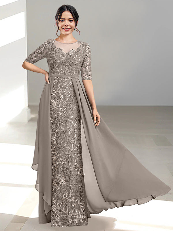 Long Mother of the Bride Dresses with A Line and Scoop Necklines