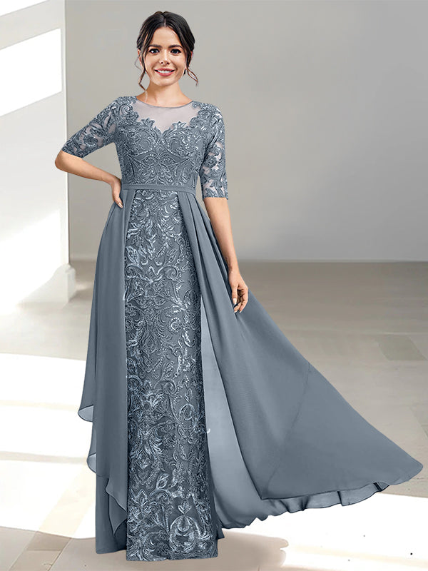Long Mother of the Bride Dresses with A Line and Scoop Necklines