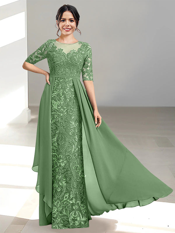 Long Mother of the Bride Dresses with A Line and Scoop Necklines