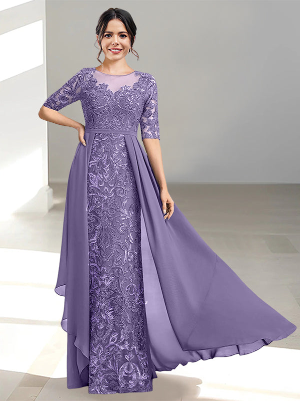 Long Mother of the Bride Dresses with A Line and Scoop Necklines