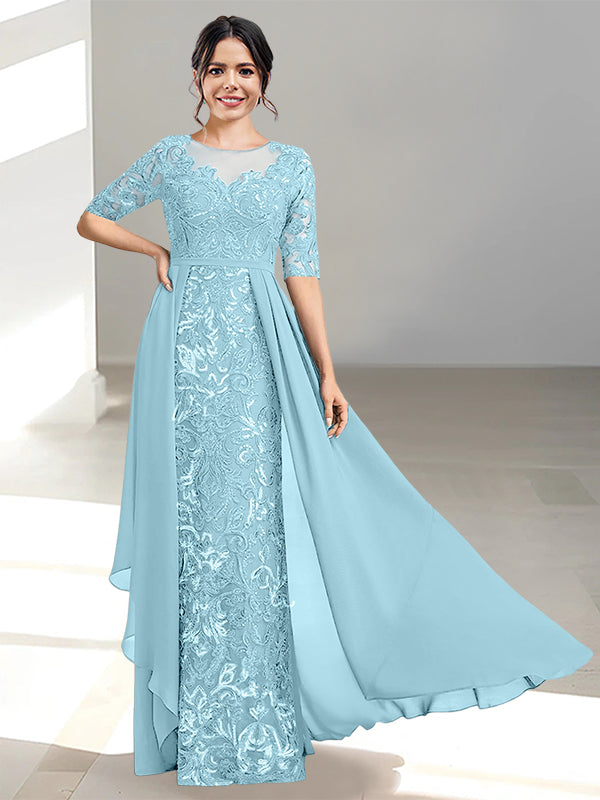 Long Mother of the Bride Dresses with A Line and Scoop Necklines