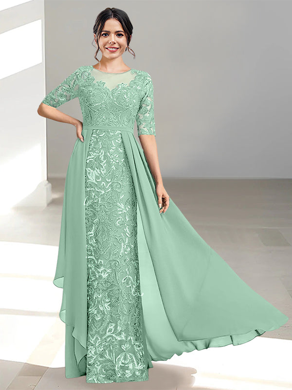 Long Mother of the Bride Dresses with A Line and Scoop Necklines