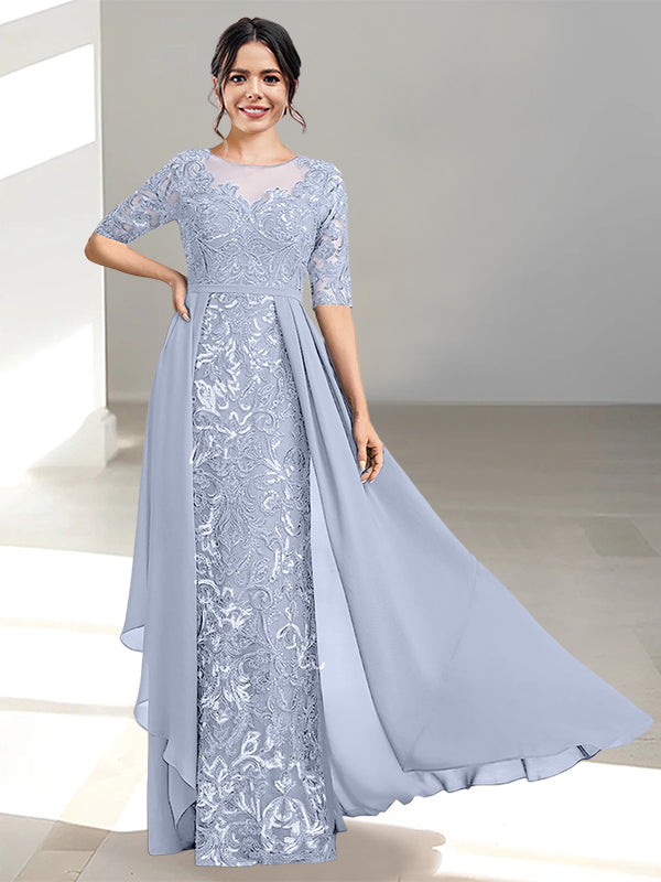 Long Mother of the Bride Dresses with A Line and Scoop Necklines