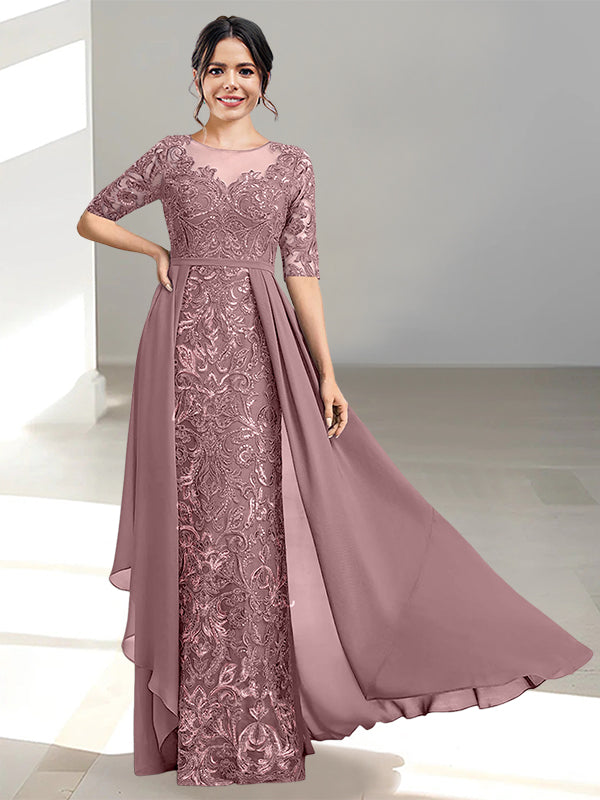 Long Mother of the Bride Dresses with A Line and Scoop Necklines