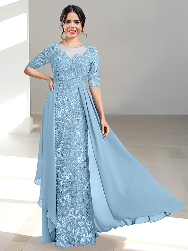 Long Mother of the Bride Dresses with A Line and Scoop Necklines