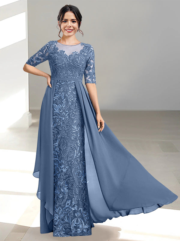 Long Mother of the Bride Dresses with A Line and Scoop Necklines