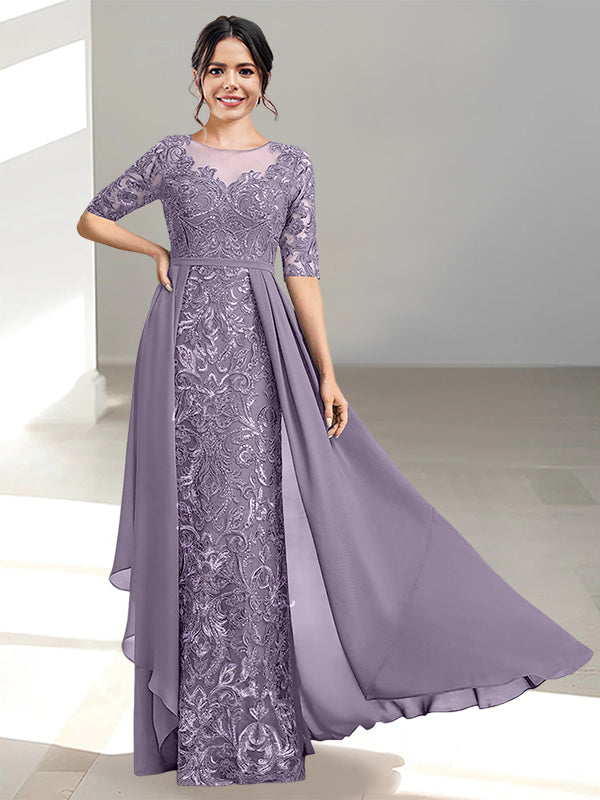 Long Mother of the Bride Dresses with A Line and Scoop Necklines