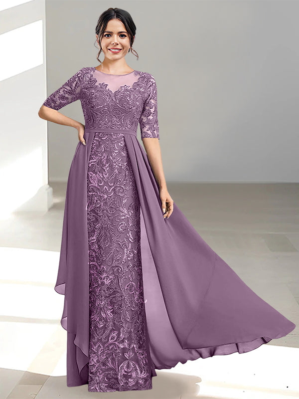 Long Mother of the Bride Dresses with A Line and Scoop Necklines