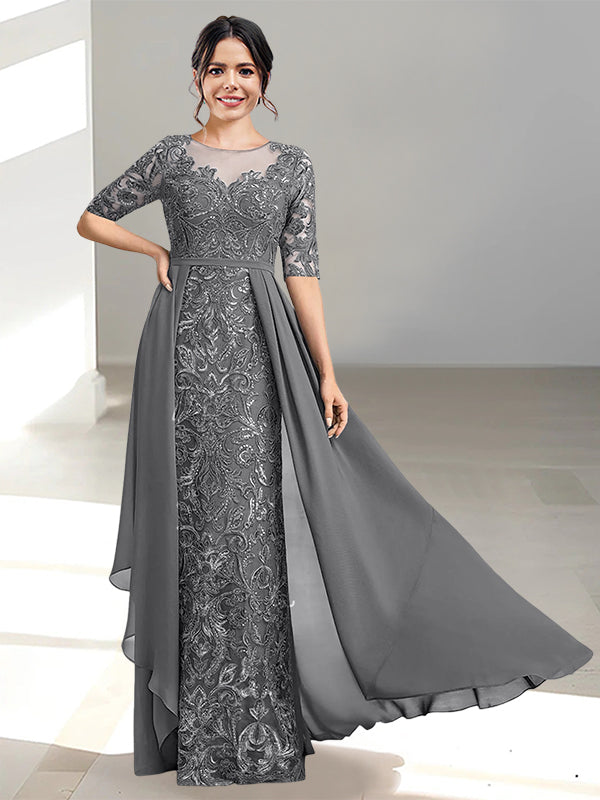 Long Mother of the Bride Dresses with A Line and Scoop Necklines