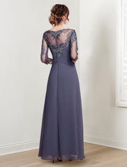 Long Mother of the Bride Dresses with A Line and Scoop Necklines