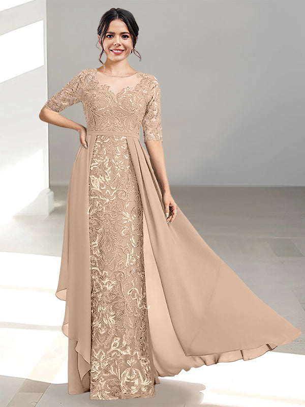 Long Mother of the Bride Dresses with A Line and Scoop Necklines