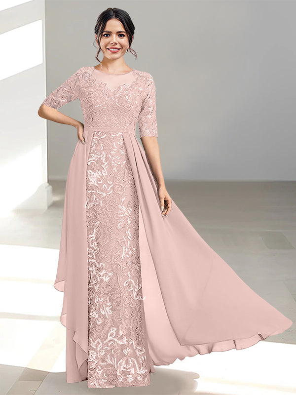 Long Mother of the Bride Dresses with A Line and Scoop Necklines
