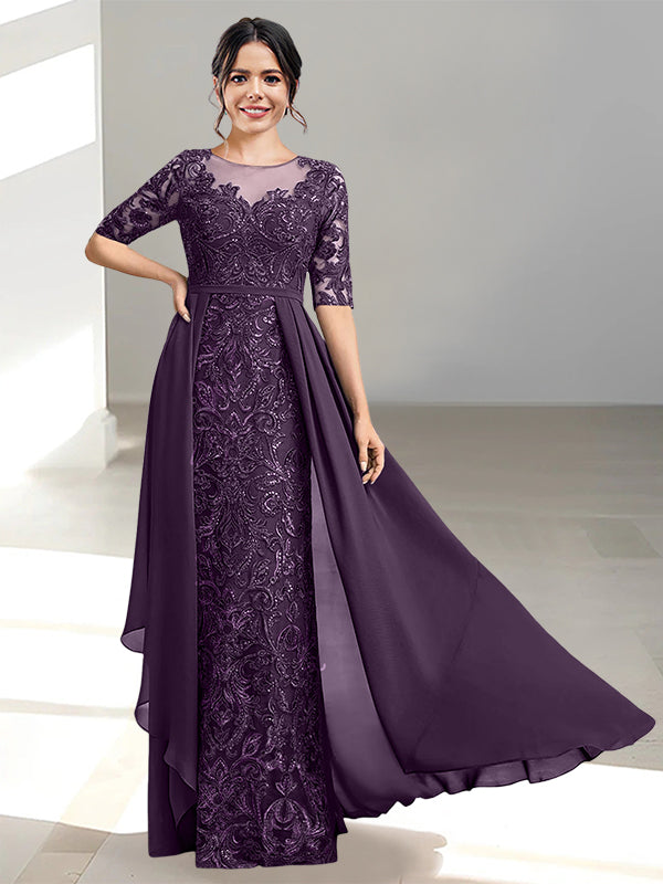 Long Mother of the Bride Dresses with A Line and Scoop Necklines