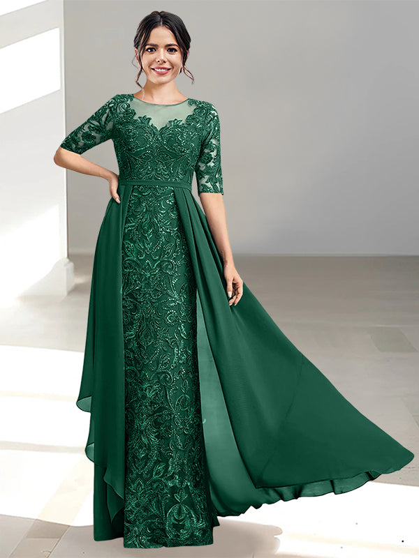 Long Mother of the Bride Dresses with A Line and Scoop Necklines