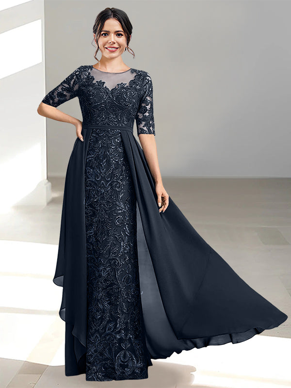 Long Mother of the Bride Dresses with A Line and Scoop Necklines