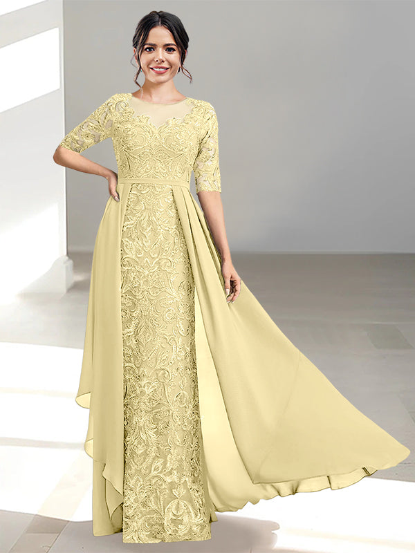 Long Mother of the Bride Dresses with A Line and Scoop Necklines