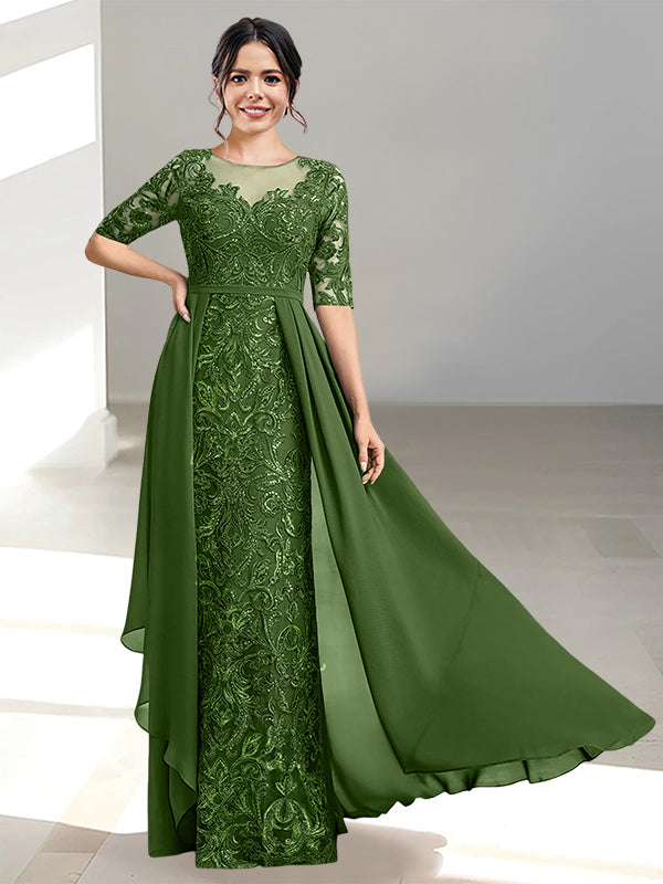 Long Mother of the Bride Dresses with A Line and Scoop Necklines