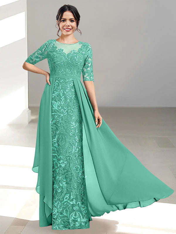 Long Mother of the Bride Dresses with A Line and Scoop Necklines