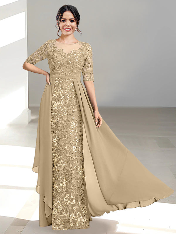 Long Mother of the Bride Dresses with A Line and Scoop Necklines