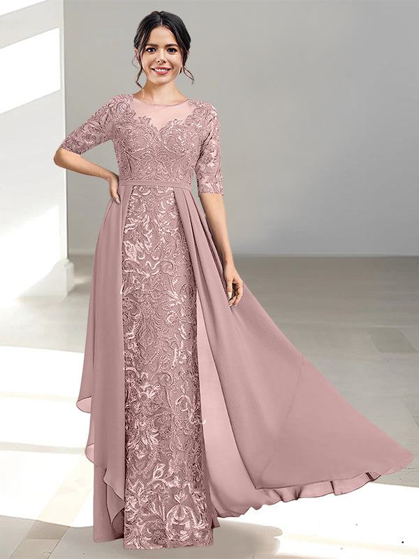 Long Mother of the Bride Dresses with A Line and Scoop Necklines