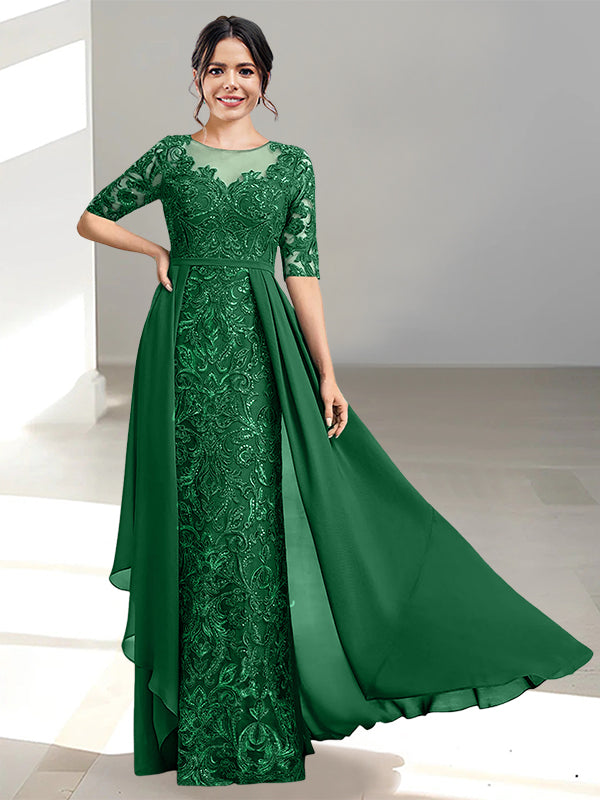 Long Mother of the Bride Dresses with A Line and Scoop Necklines