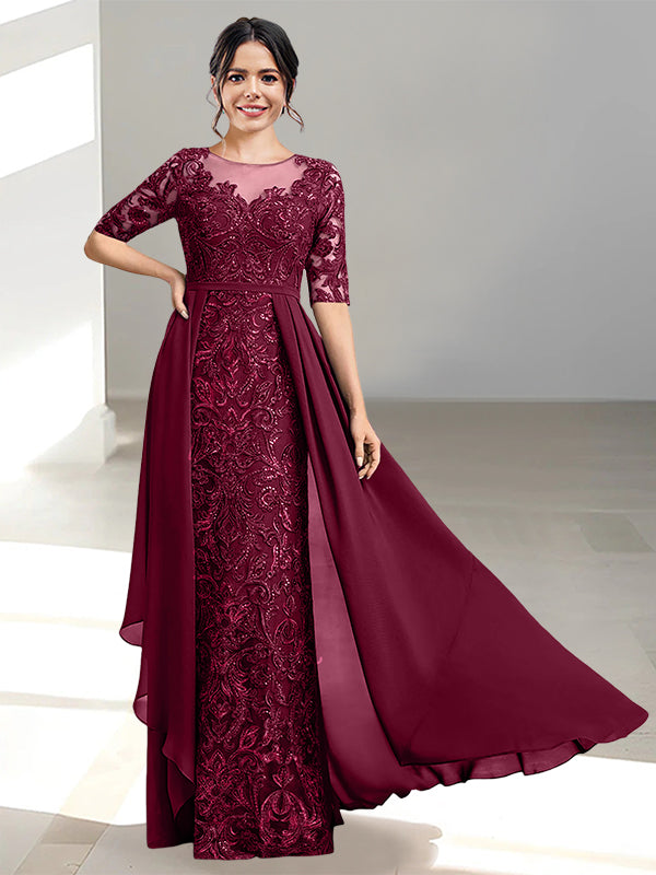Long Mother of the Bride Dresses with A Line and Scoop Necklines