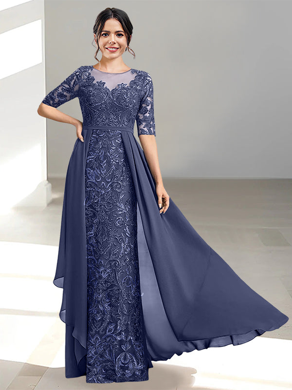 Long Mother of the Bride Dresses with A Line and Scoop Necklines