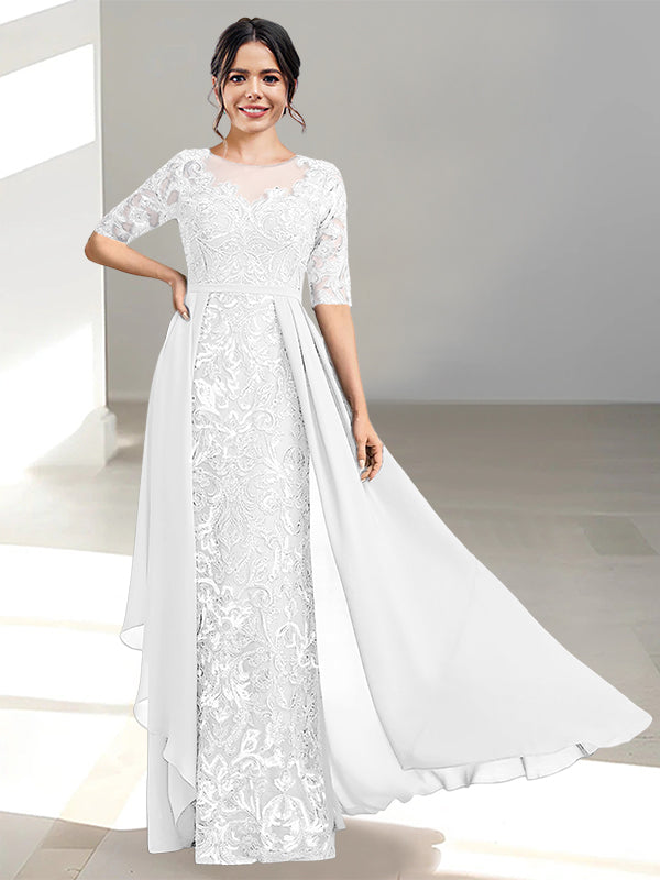 Long Mother of the Bride Dresses with A Line and Scoop Necklines