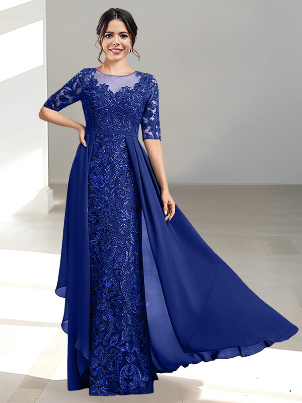 Long Mother of the Bride Dresses with A Line and Scoop Necklines