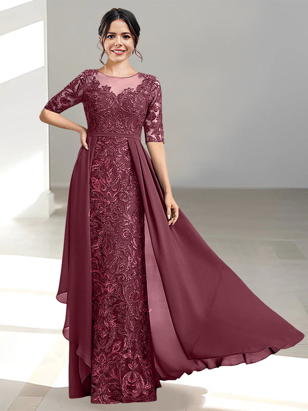 Long Mother of the Bride Dresses with A Line and Scoop Necklines