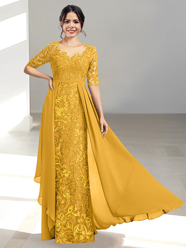 Long Mother of the Bride Dresses with A Line and Scoop Necklines