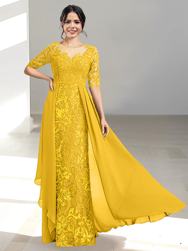 Long Mother of the Bride Dresses with A Line and Scoop Necklines