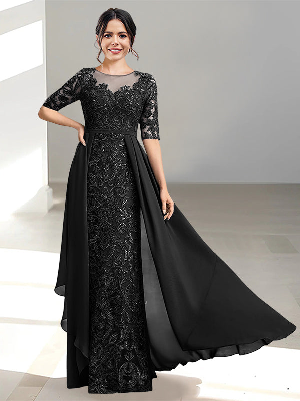 Long Mother of the Bride Dresses with A Line and Scoop Necklines
