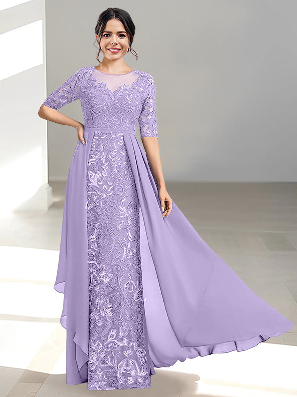 Long Mother of the Bride Dresses with A Line and Scoop Necklines
