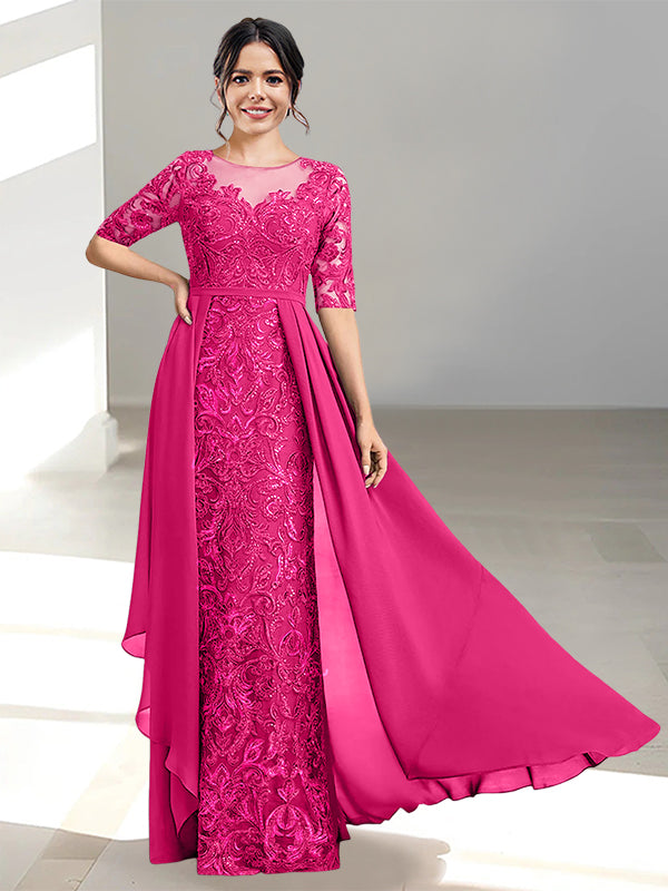 Long Mother of the Bride Dresses with A Line and Scoop Necklines