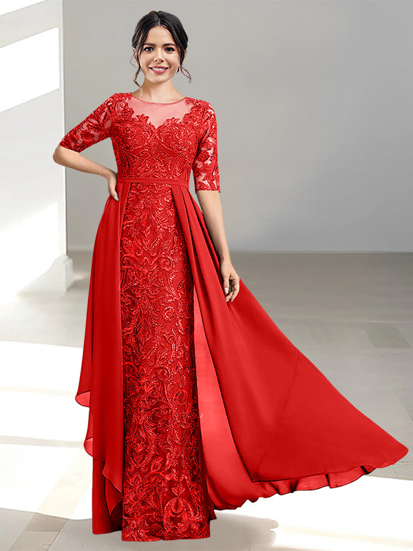 Long Mother of the Bride Dresses with A Line and Scoop Necklines