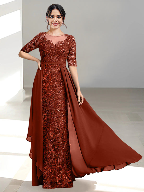 Long Mother of the Bride Dresses with A Line and Scoop Necklines