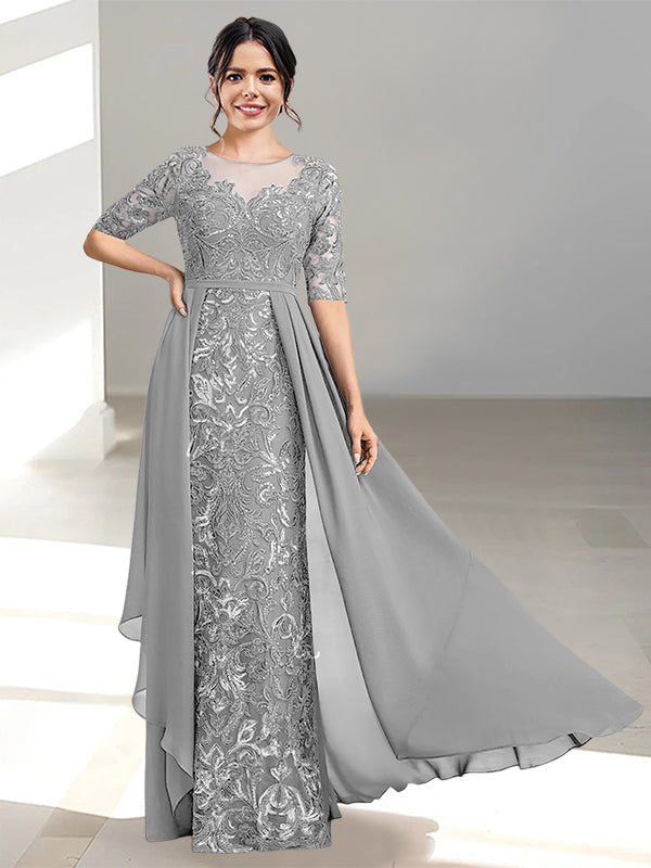 Long Mother of the Bride Dresses with A Line and Scoop Necklines