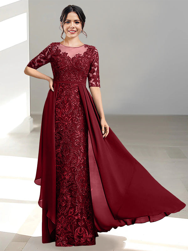 Long Mother of the Bride Dresses with A Line and Scoop Necklines