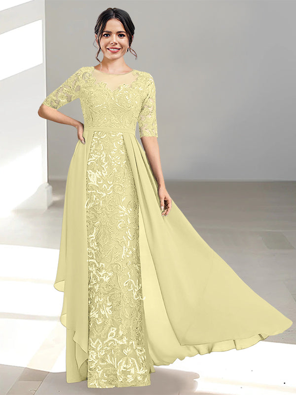 Long Mother of the Bride Dresses with A Line and Scoop Necklines
