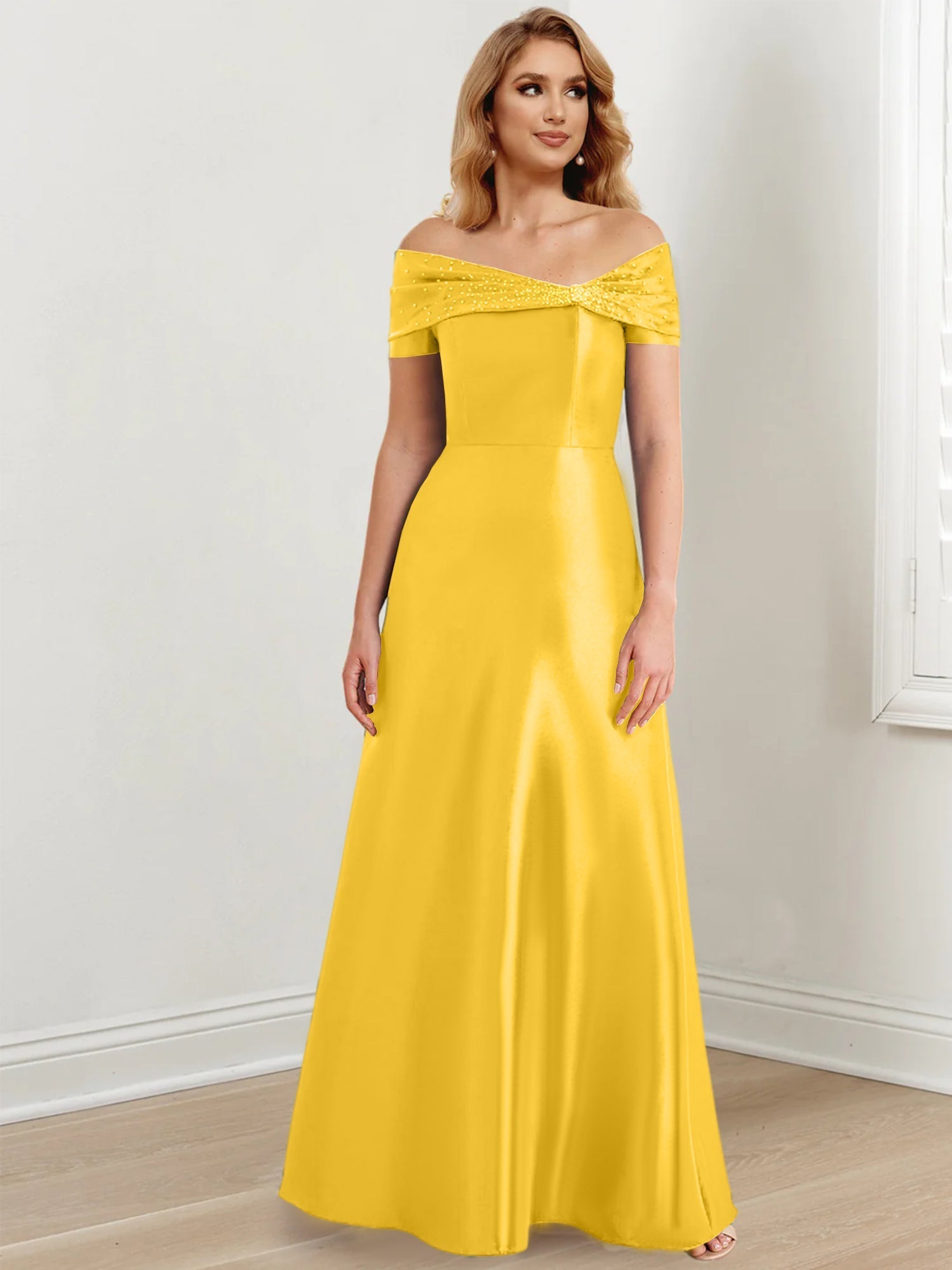 Long Off the Shoulder Mother of the Bride A Line Dresses