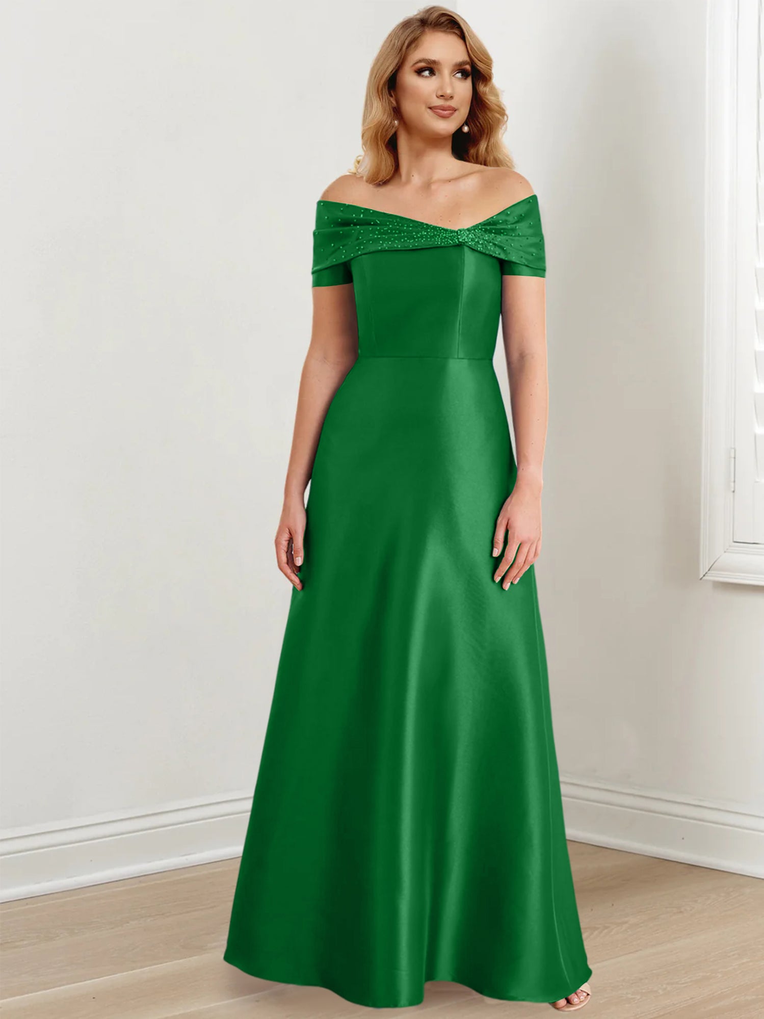 Long Off the Shoulder Mother of the Bride A Line Dresses