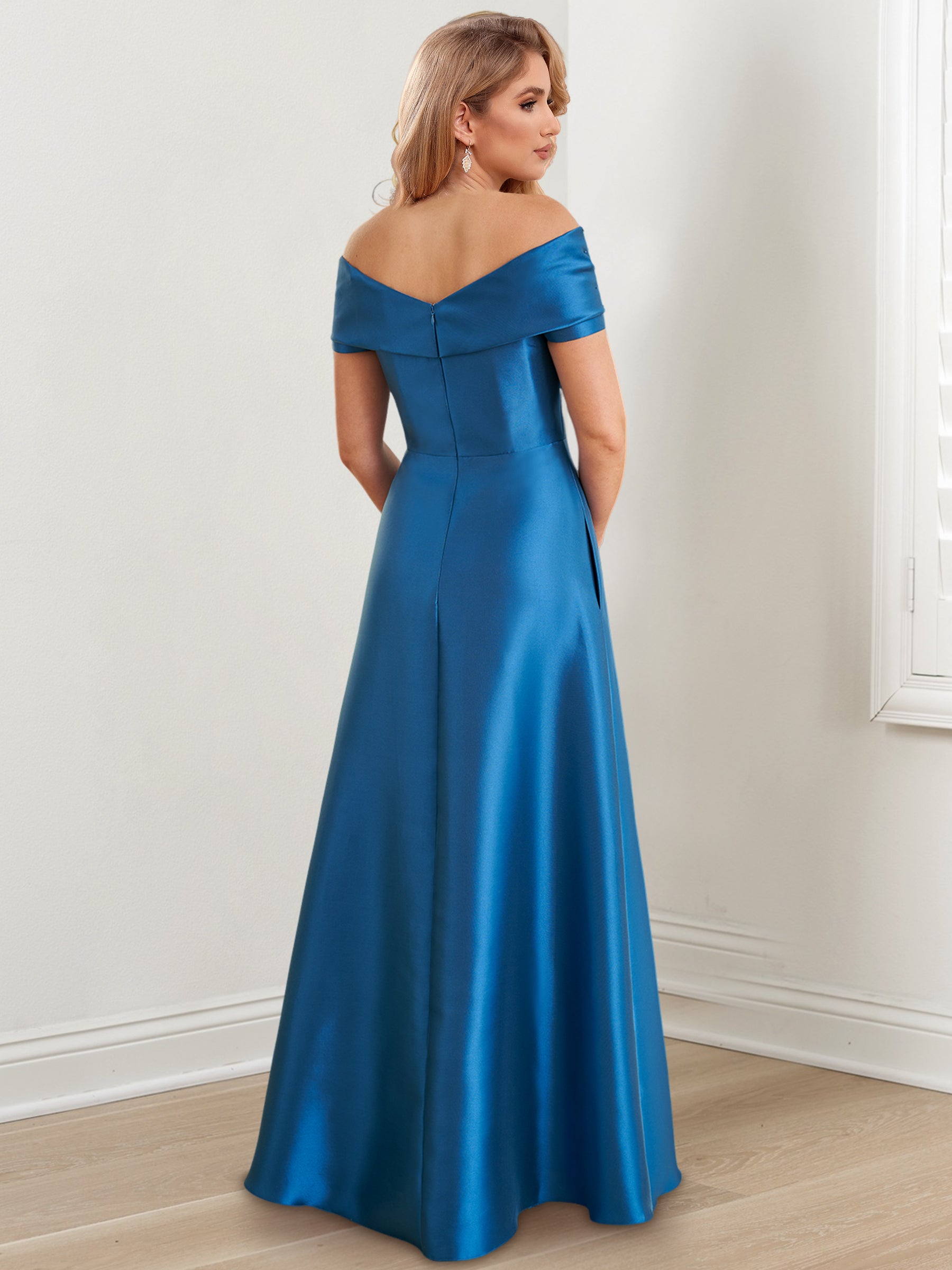 Long Off the Shoulder Mother of the Bride A Line Dresses